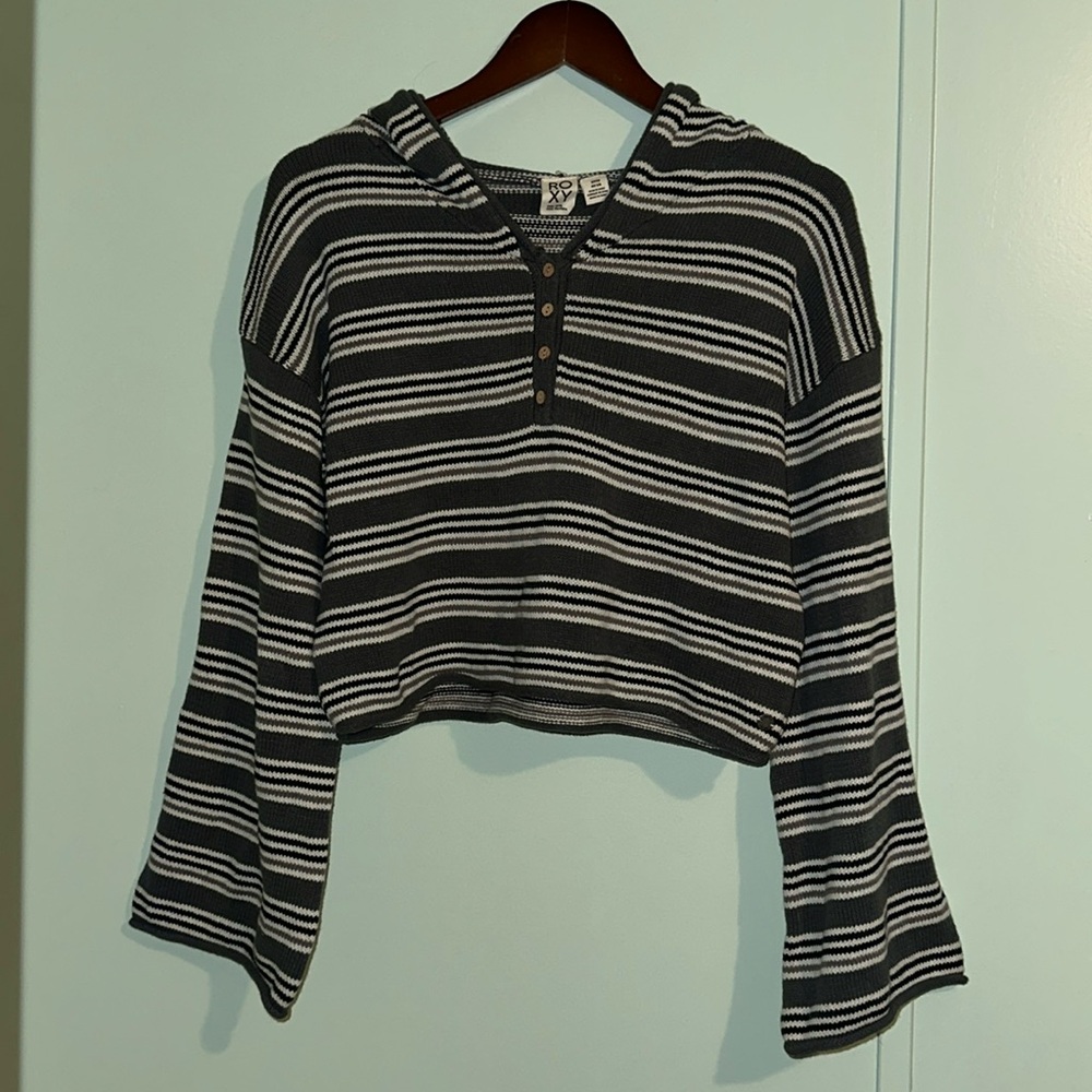 NEW Roxy Hooded Crop Sweater Small